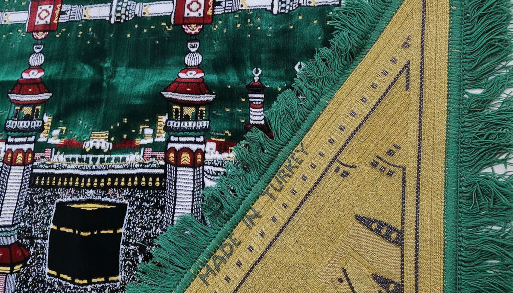 Makkahlooms Green Velvet Makkah Wall Carpet Kaaba 5.25ft x 3.45ft