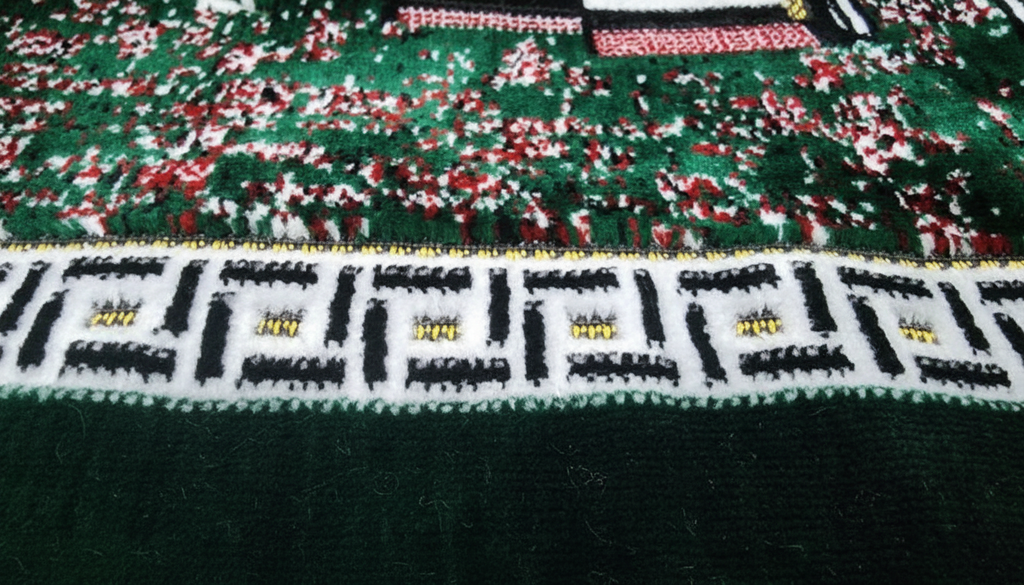 Makkahlooms Green Velvet Makkah Wall Carpet Kaaba 5.25ft x 3.45ft