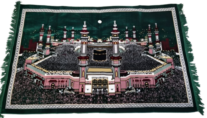 Makkahlooms Green Velvet Makkah Wall Carpet Kaaba 5.25ft x 3.45ft